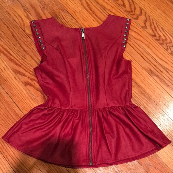 Guess leather peplum top - Picture 2 of 6